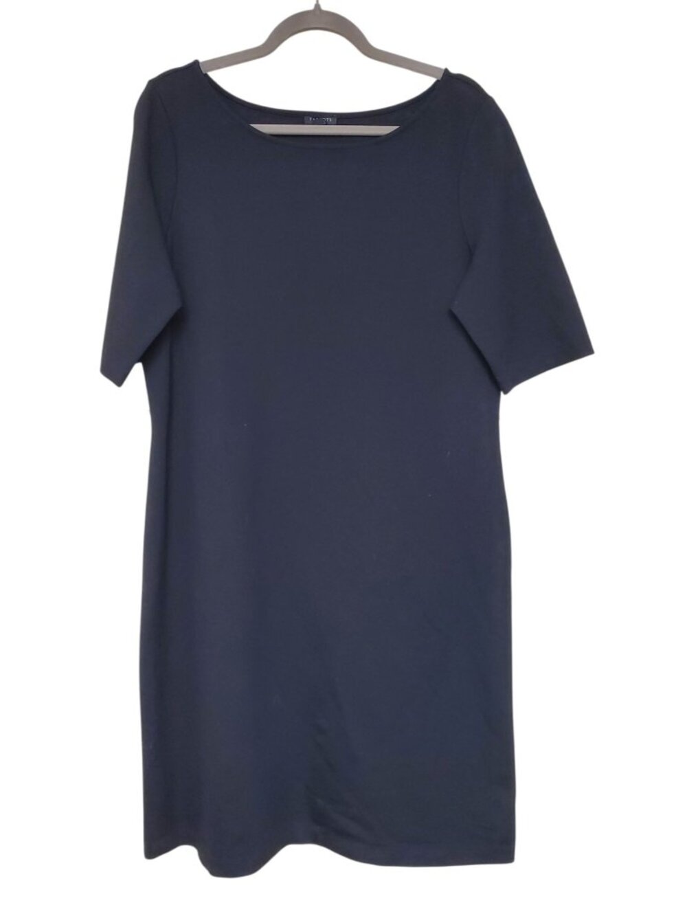 Talbots Woman's Black Stretch Thick Knit Basic Short Sleeve Dress Plus Size 14